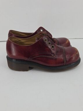 Dr. Martens Women's Burgundy Leather Derby Oxfords